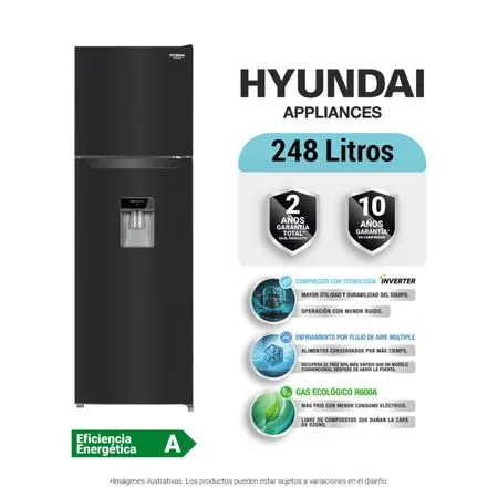 Refrigeradora Hyundai 248 L Negro